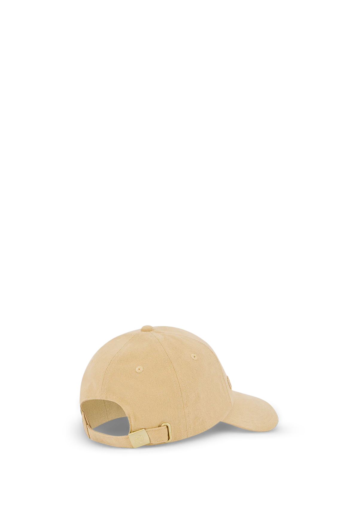 Seitenansicht auf neutralem Hintergrund des Produktes Signature Cap in der Farbe Sand