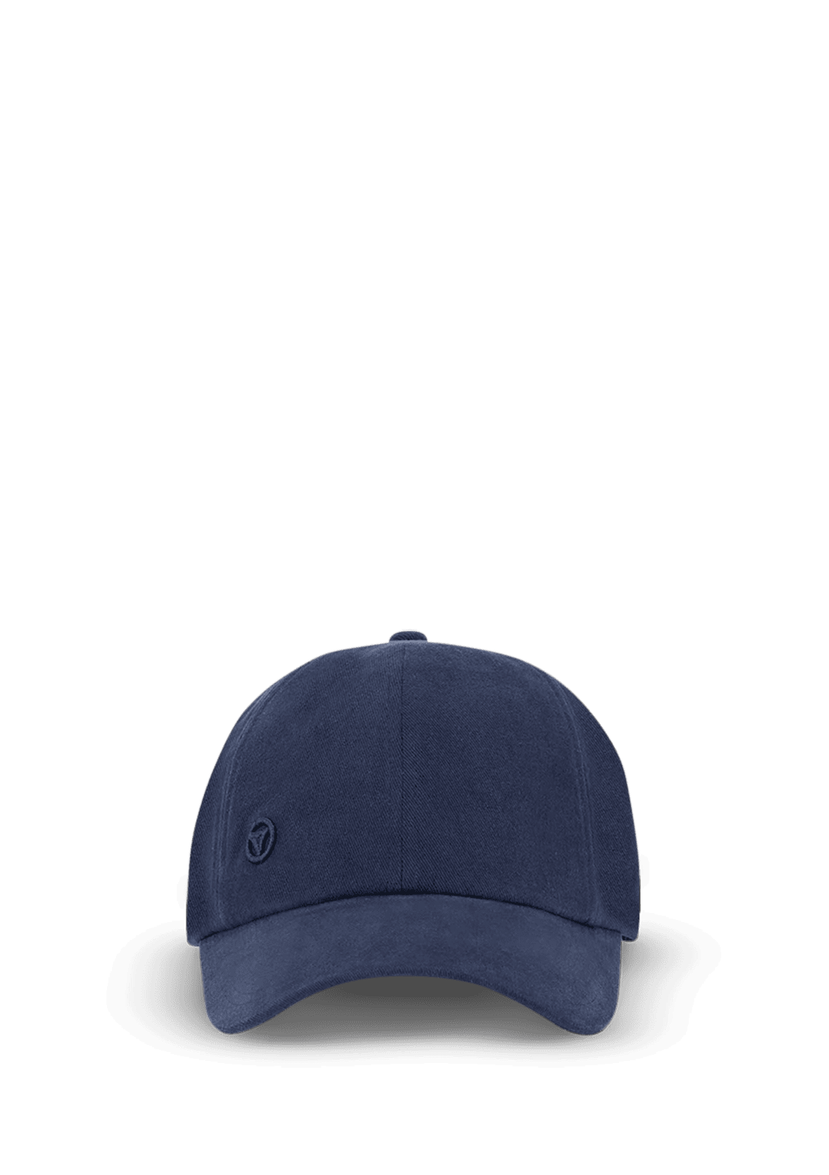 Frontalansicht auf neutralem Hintergrund des Produktes Signature Cap in der Farbe Dark Blue