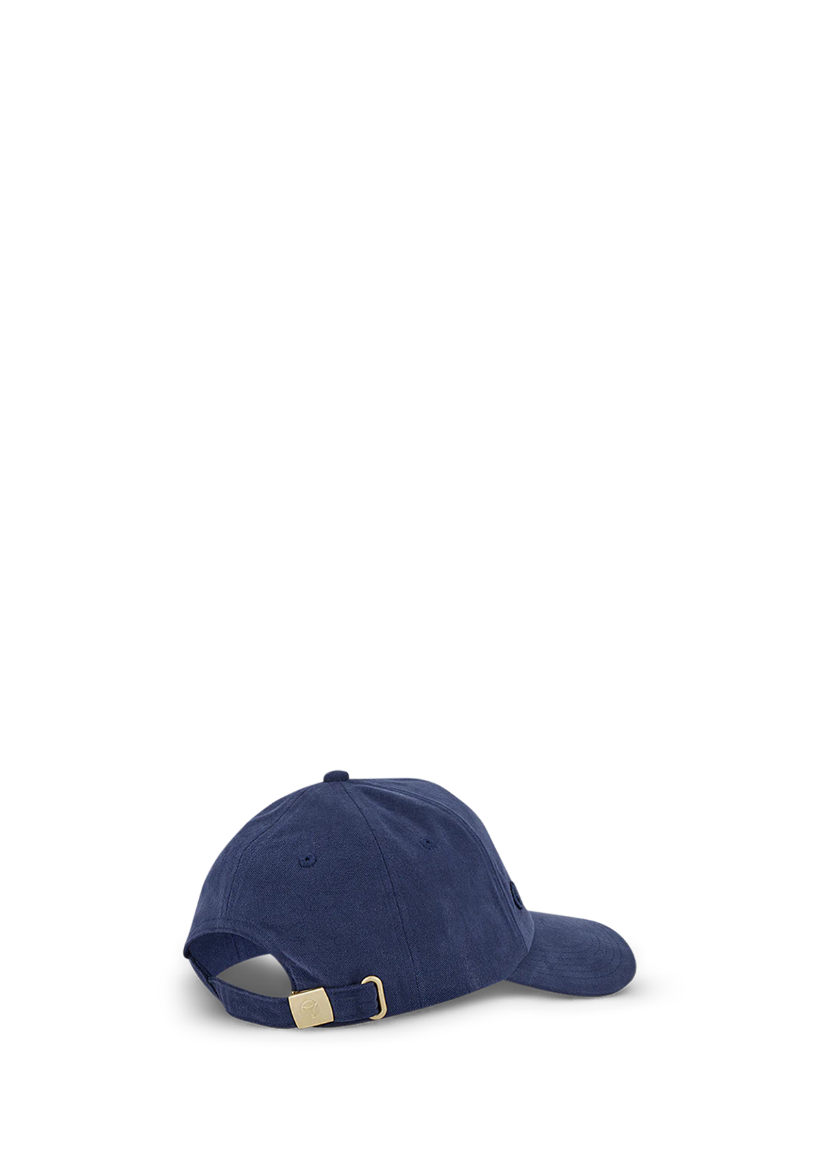 Seitenansicht auf neutralem Hintergrund des Produktes Signature Cap in der Farbe Dark Blue