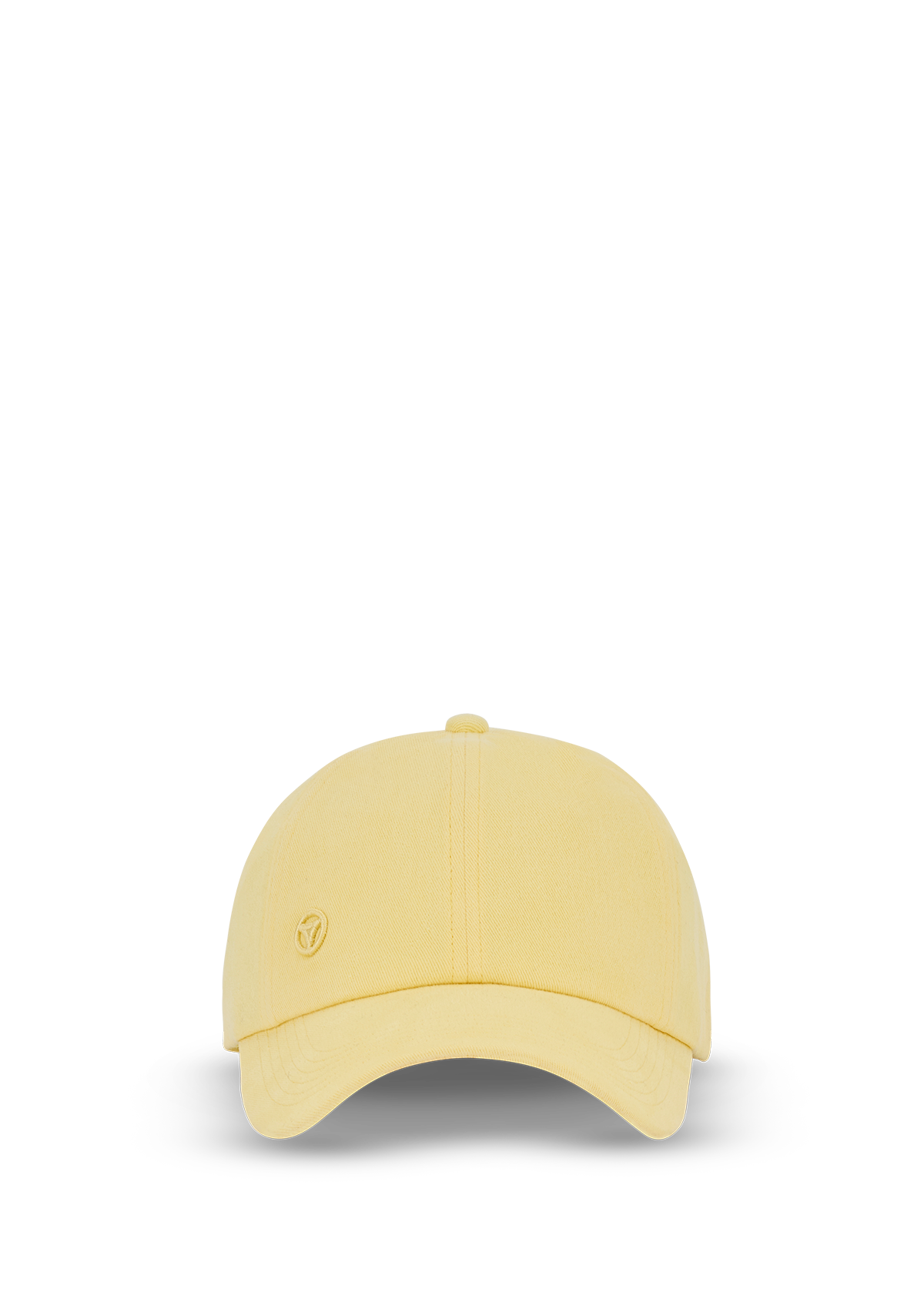 Frontalansicht auf neutralem Hintergrund des Produktes Signature Cap in der Farbe Yellow Light