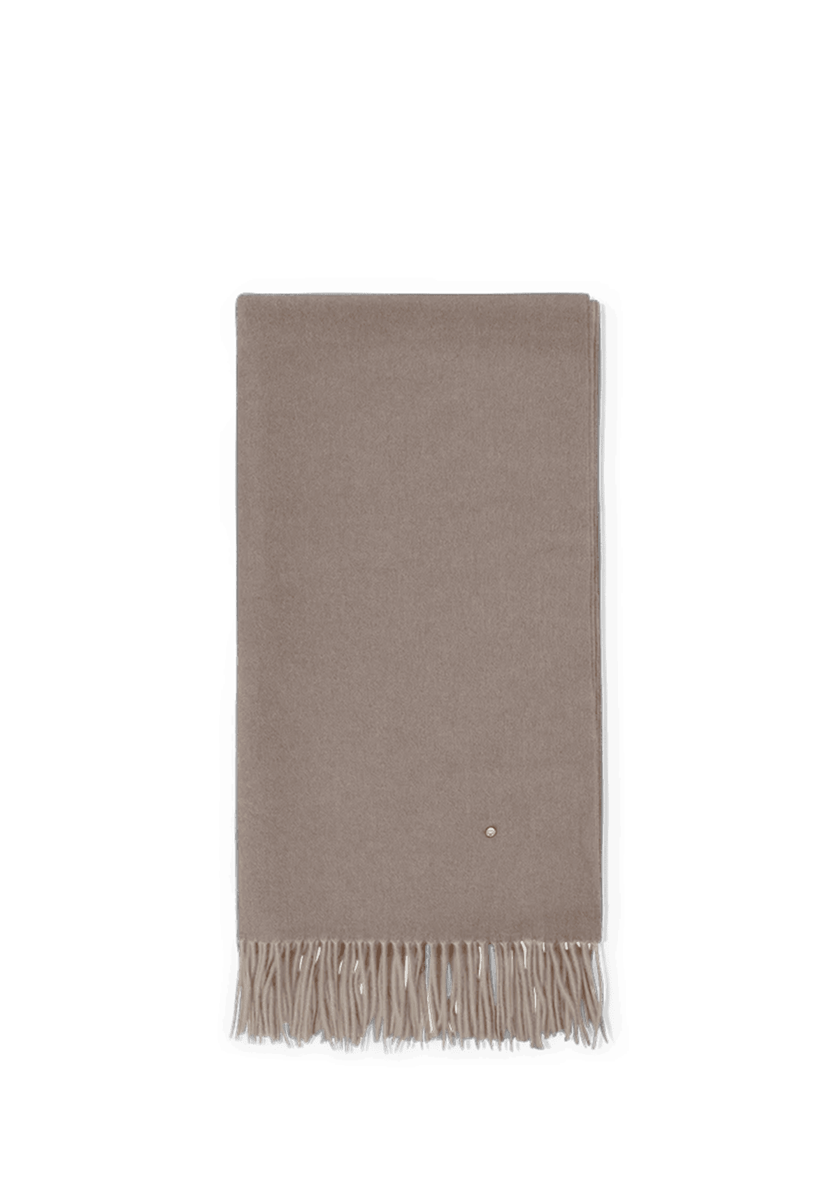 Seitenansicht auf neutralem Hintergrund des Produktes Classic Scarf in der Farbe Mocha/Sand