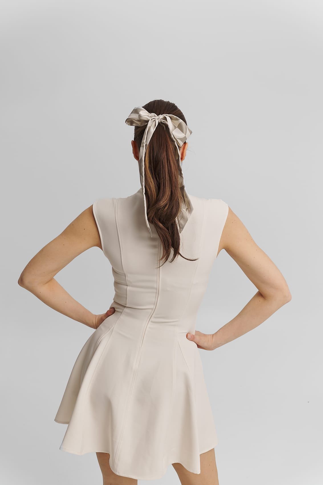 Ruban Silky avec logo imprimé - Crème