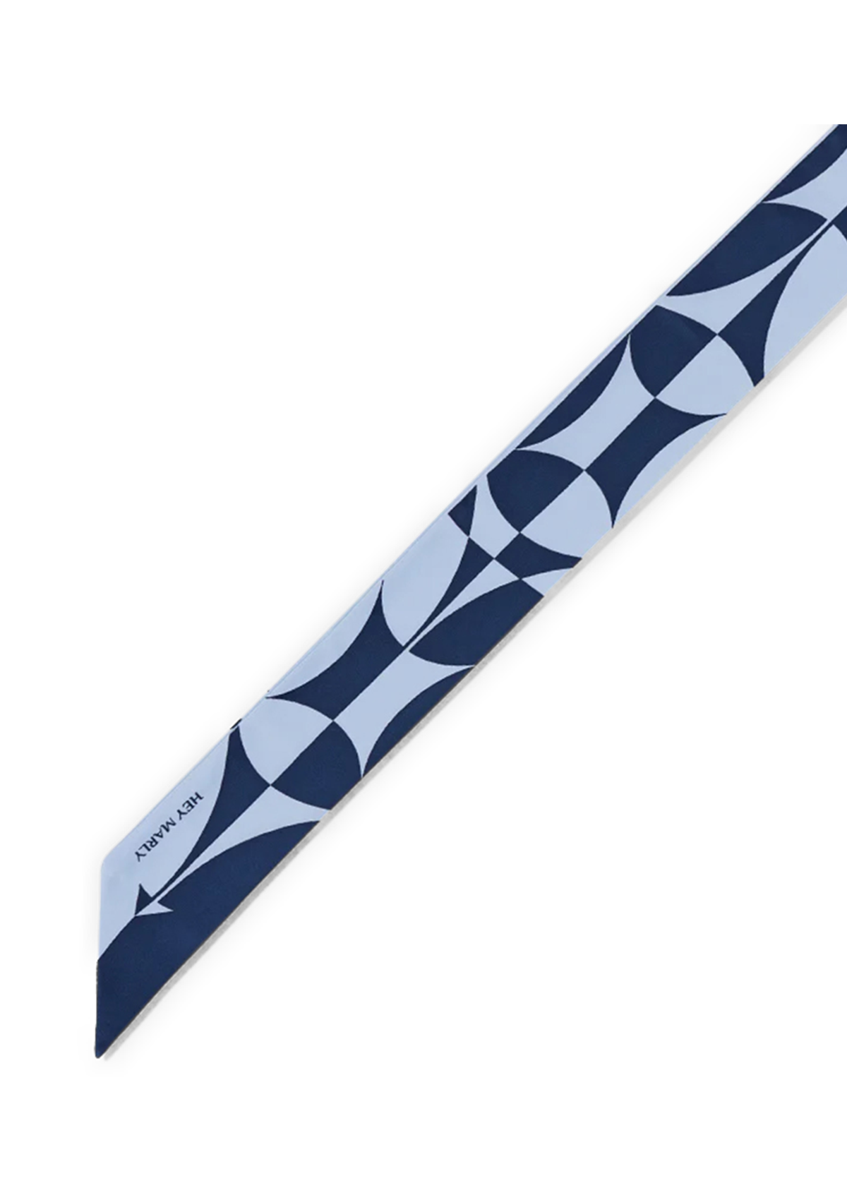 Frontalansicht auf neutralem Hintergrund des Produktes Silky Ribbon Logo Print in der Farbe Blue/Dark Blue