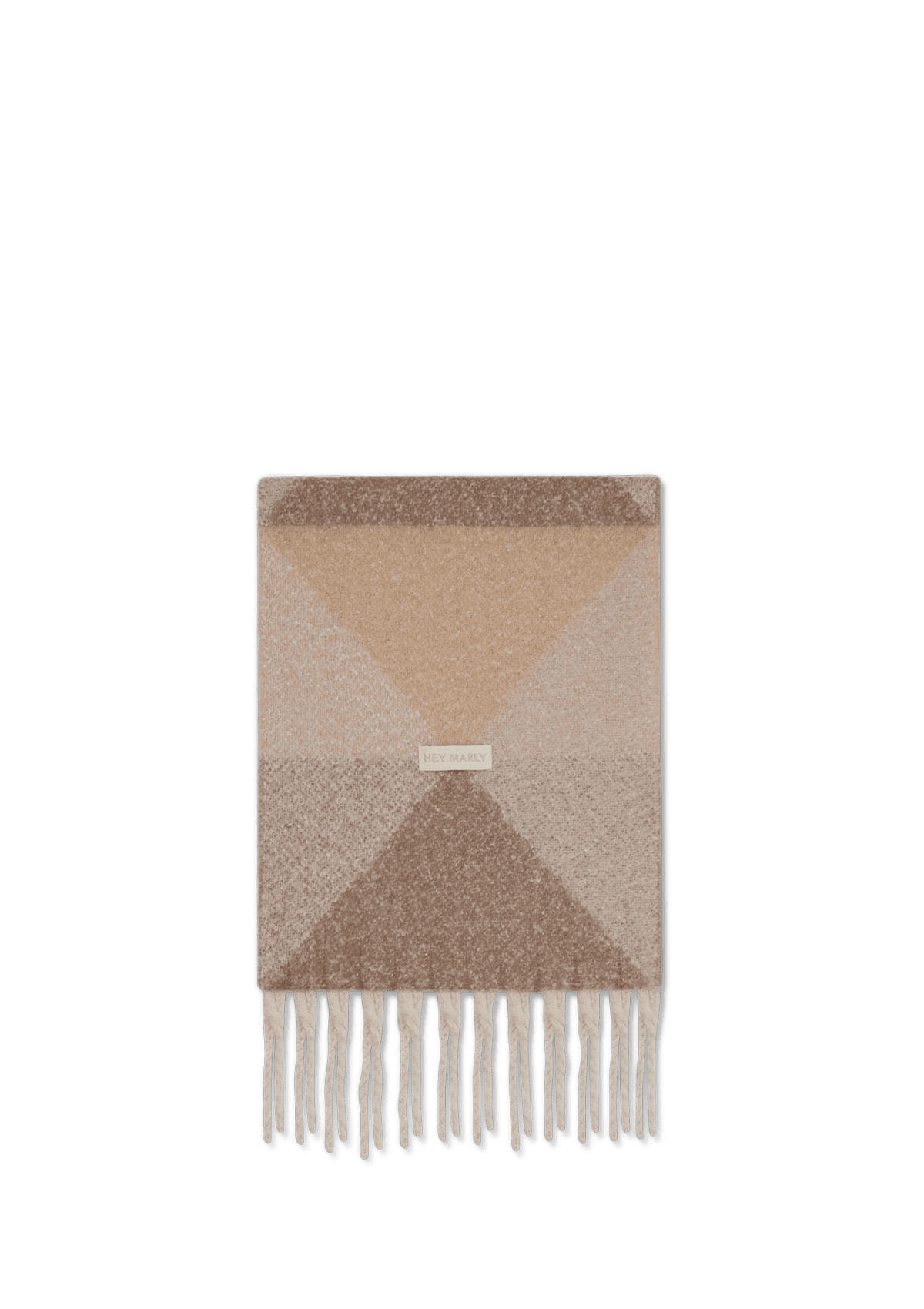Frontalansicht auf neutralem Hintergrund des Produktes Angle Scarf in der Farbe Crema