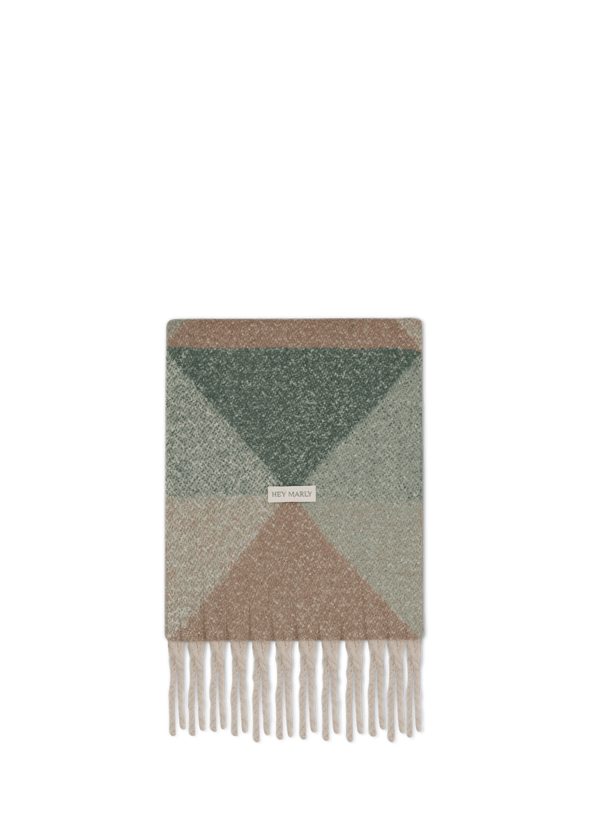 Frontalansicht auf neutralem Hintergrund des Produktes Angle Scarf in der Farbe Desert Sage