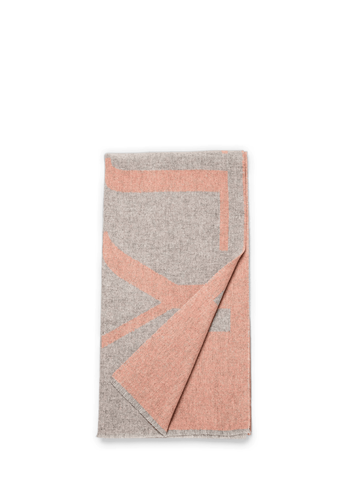 Seitenansicht auf neutralem Hintergrund des Produktes Signature Scarf in der Farbe Grey
