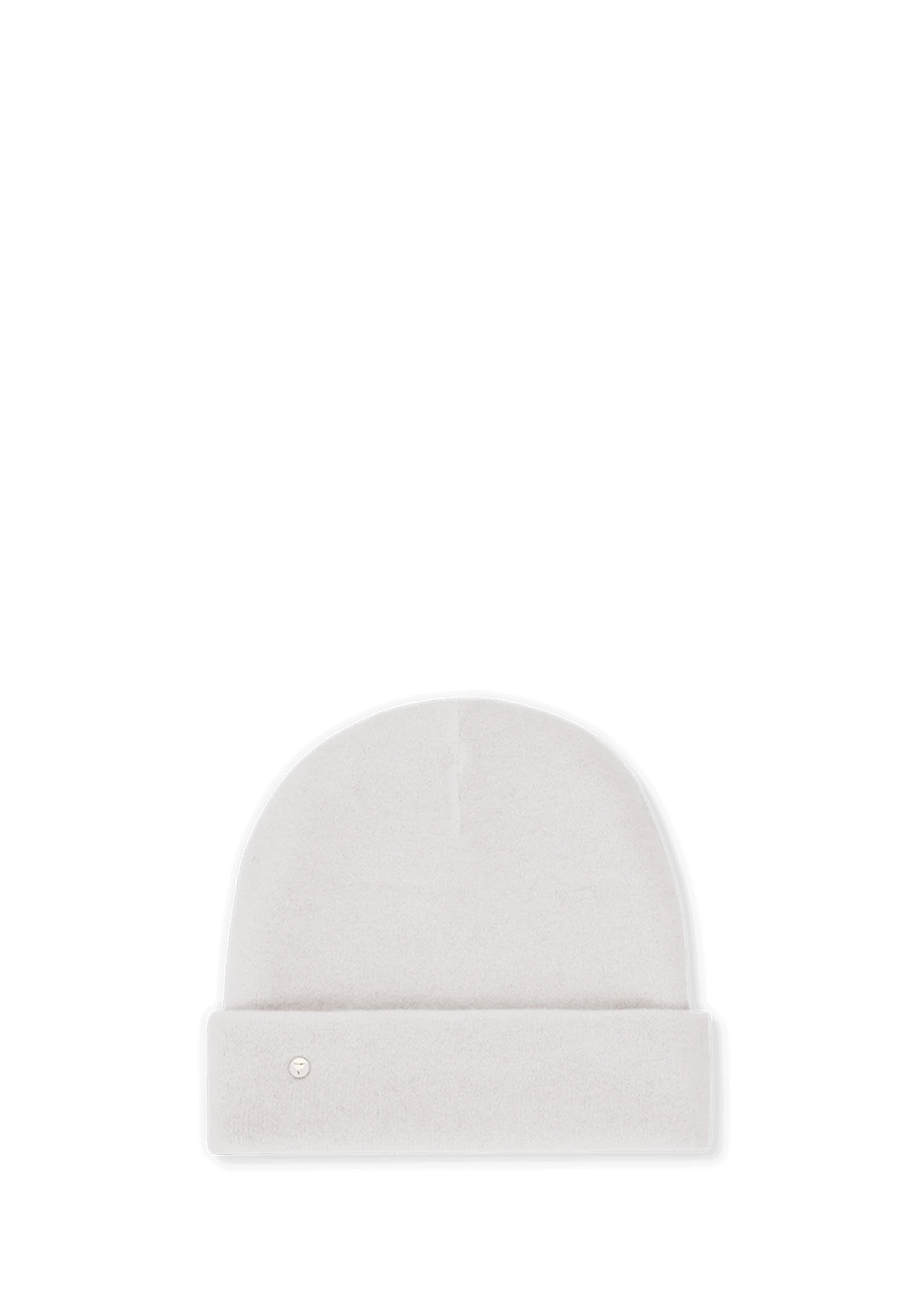 Frontalansicht auf neutralem Hintergrund des Produktes Classic Beanie in der Farbe Crema/Sand