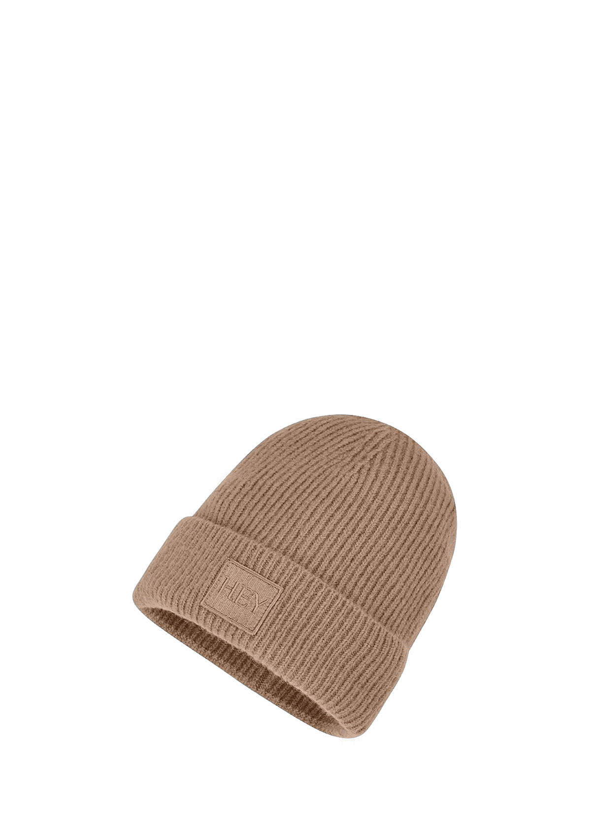 Produktabbildung auf neutralem Hintergrund des Produktes Hey Beanie in der Farbe Sand