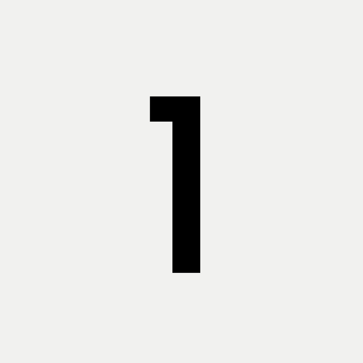 Zahl "1" vor einem neutralen Hintergrund