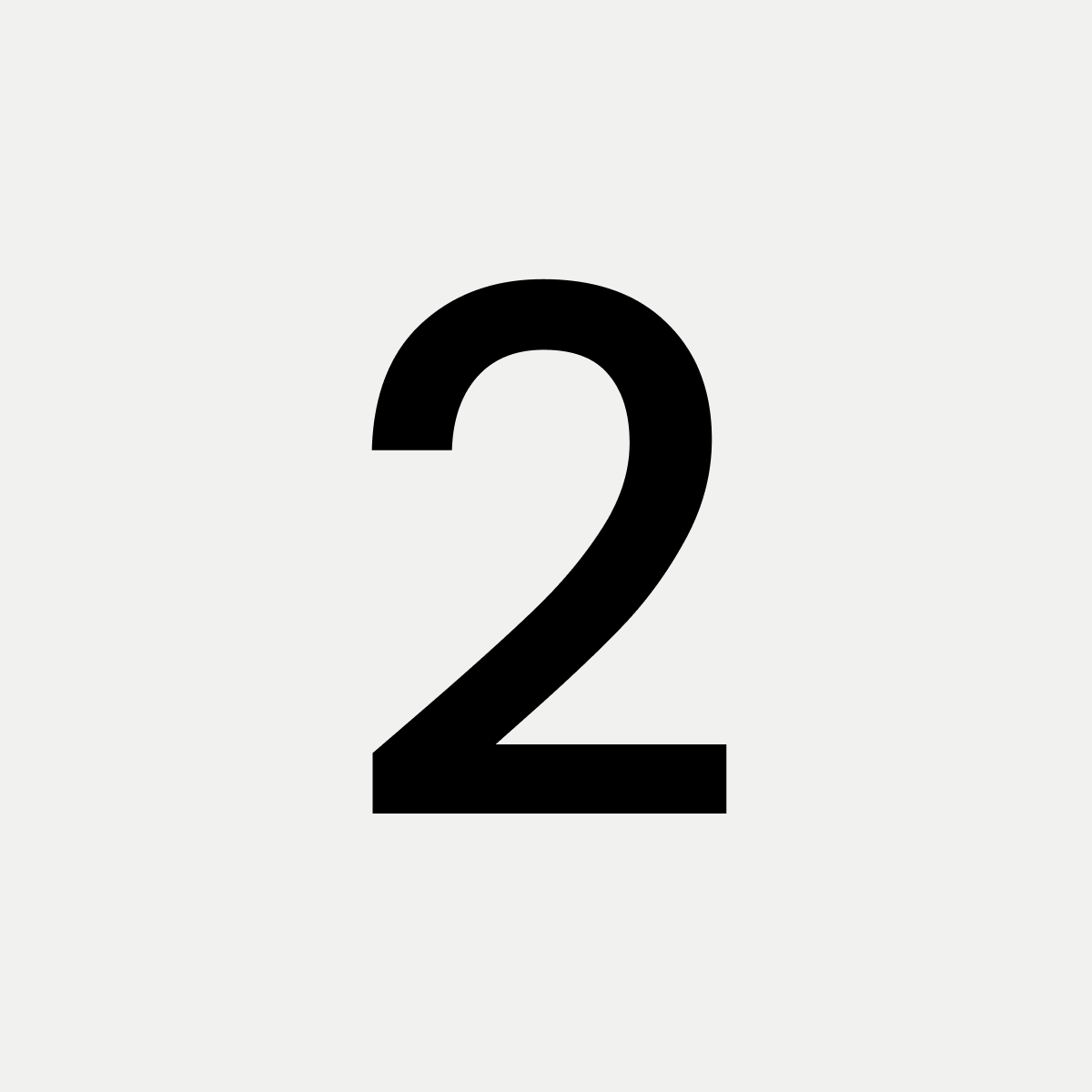 Zahl "2" vor einem neutralen Hintergrund