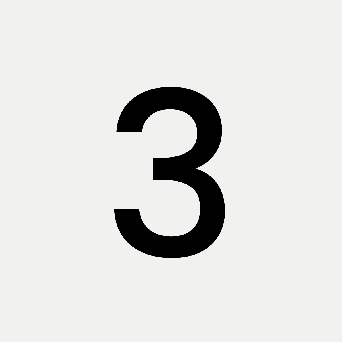 Zahl "3" vor einem neutralen Hintergrund
