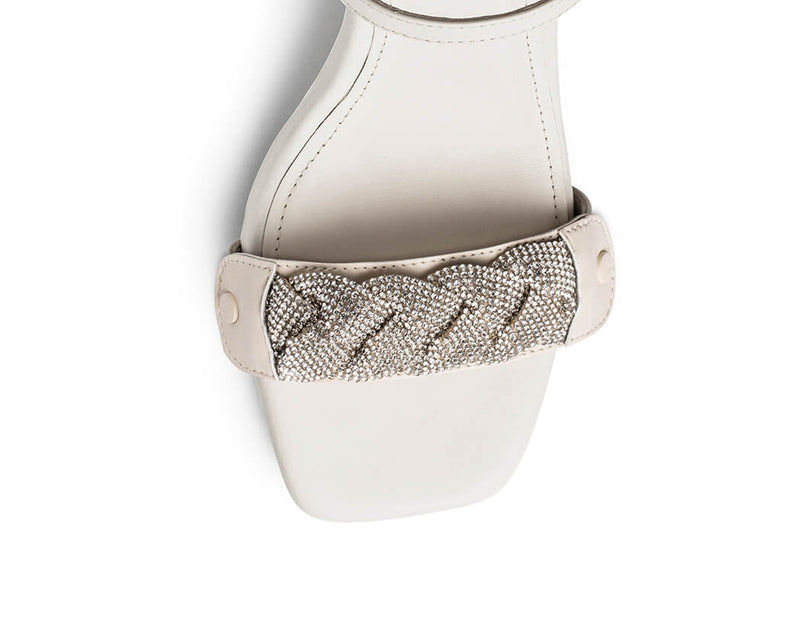 Braided Glitter - Block Heel Mid Crema PS1
