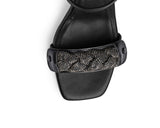 Braided Glitter - Block Heel Mid Black PS1