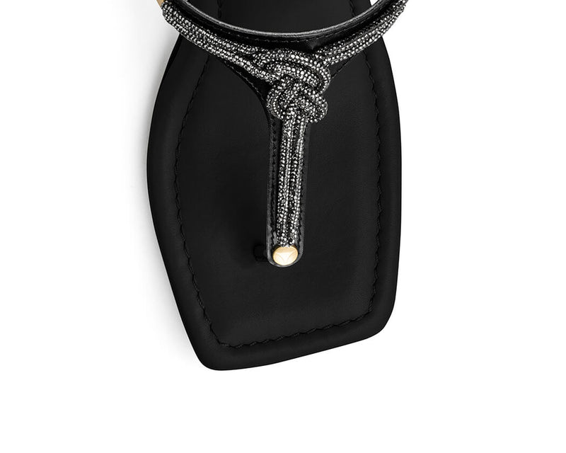 Glitter Knot - Block Heel Mid Black TS