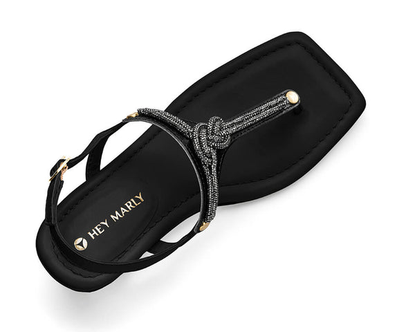 Glitter Knot - Block Heel Mid Black TS