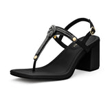 Glitter Knot - Block Heel Mid Black TS