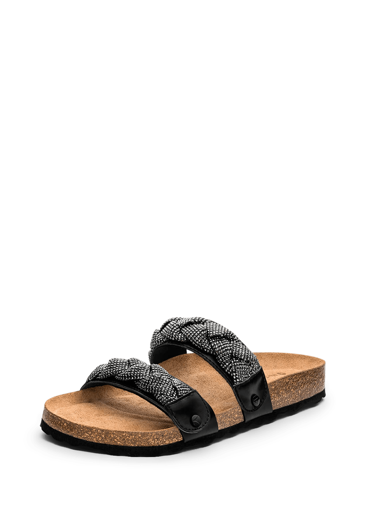 Braided Glitter - Casual Cork Black