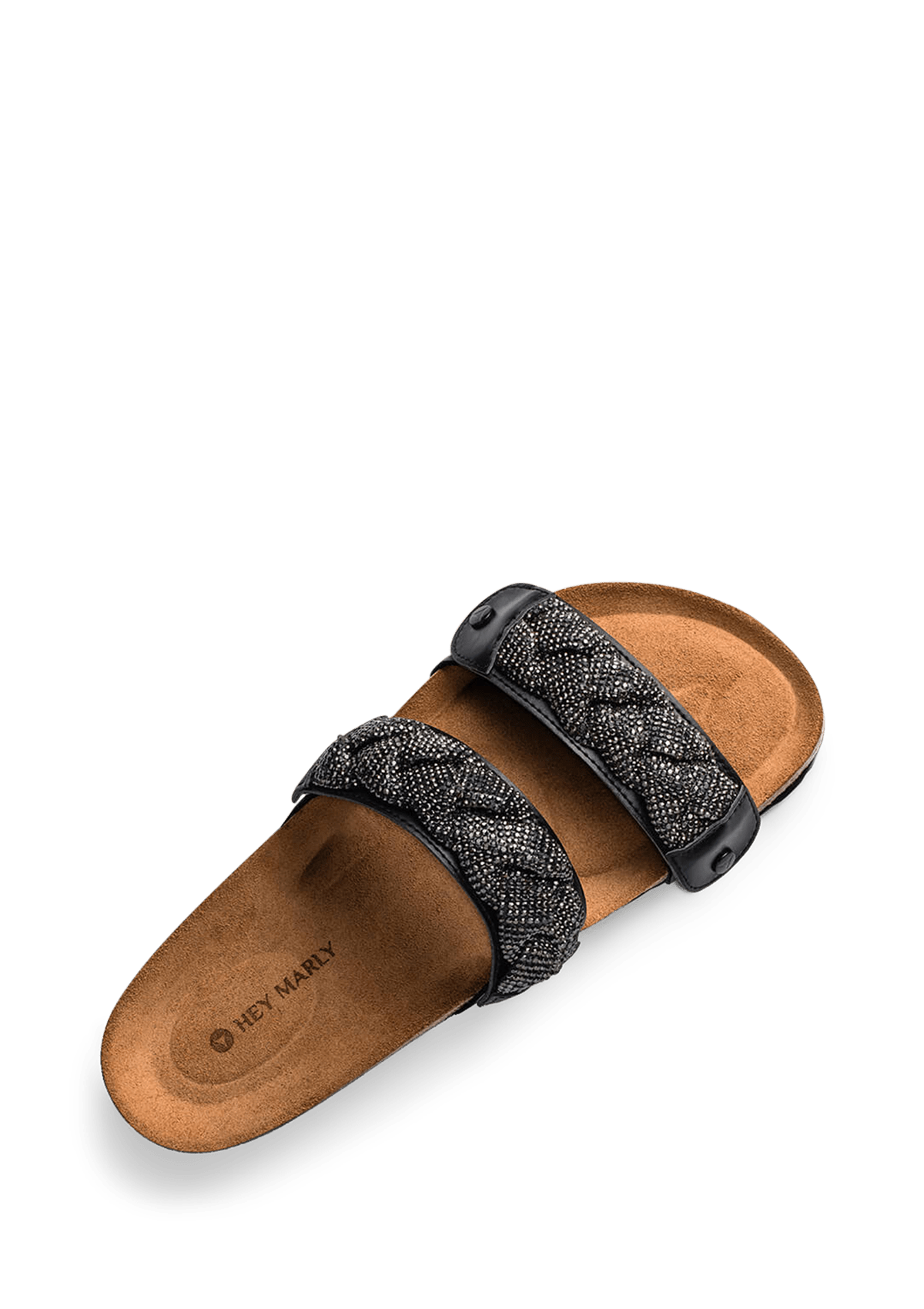 Braided Glitter - Casual Cork Black