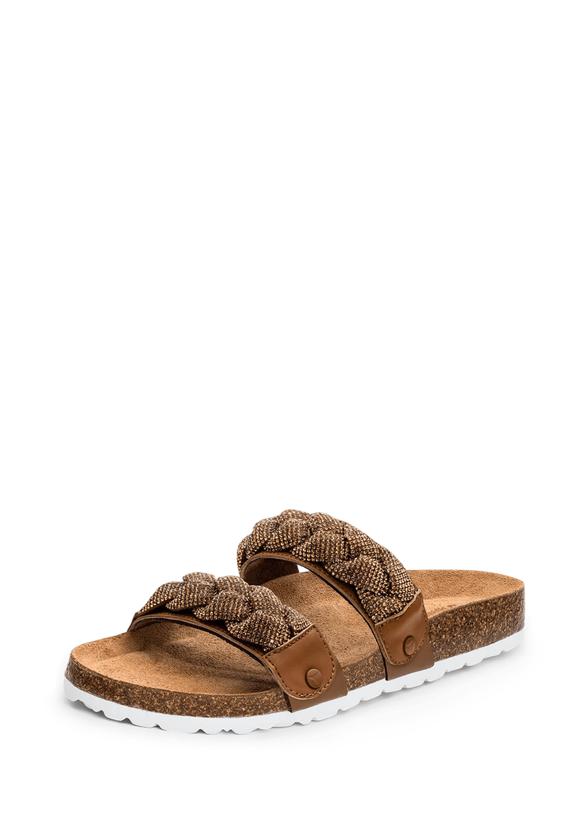 Braided Glitter - Casual Cork Cognac