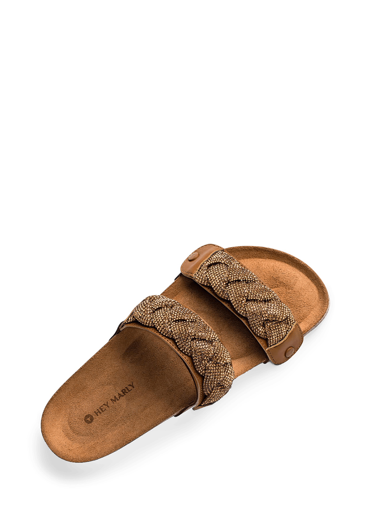 Braided Glitter - Casual Cork Cognac
