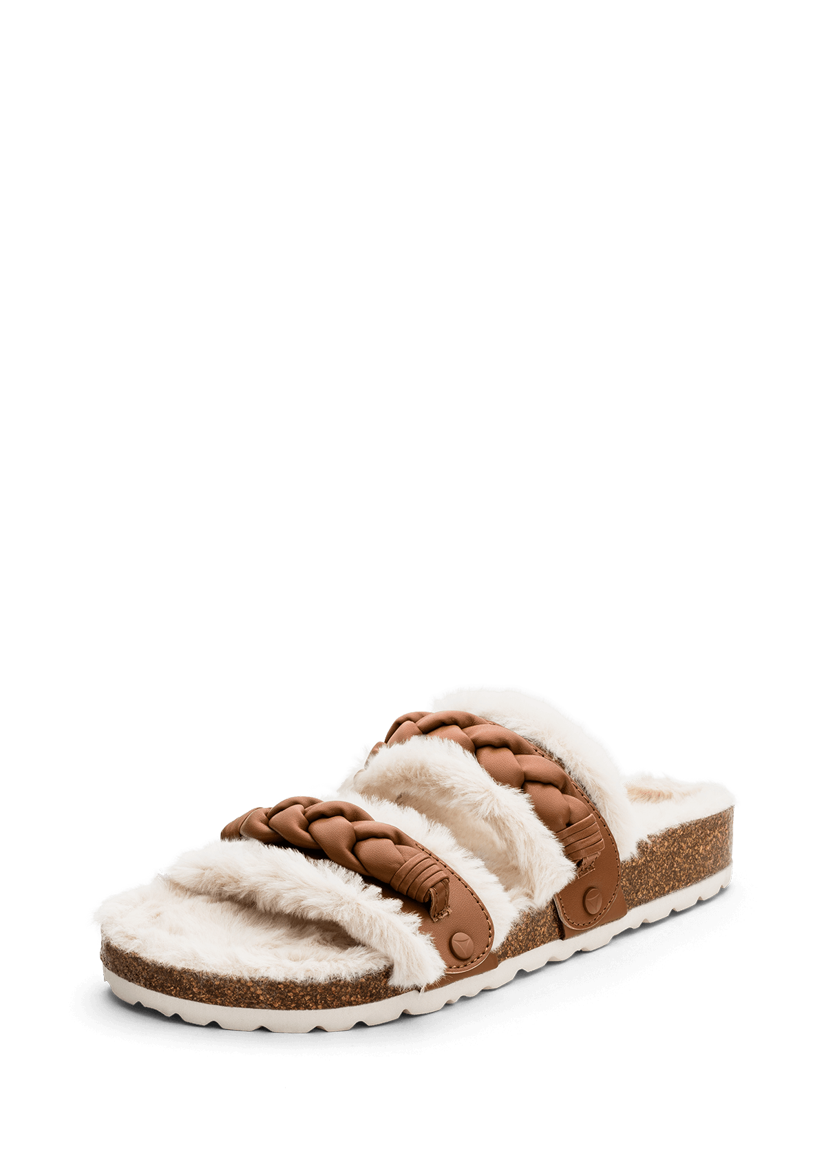 Braided - Casual Cork Fur Cognac
