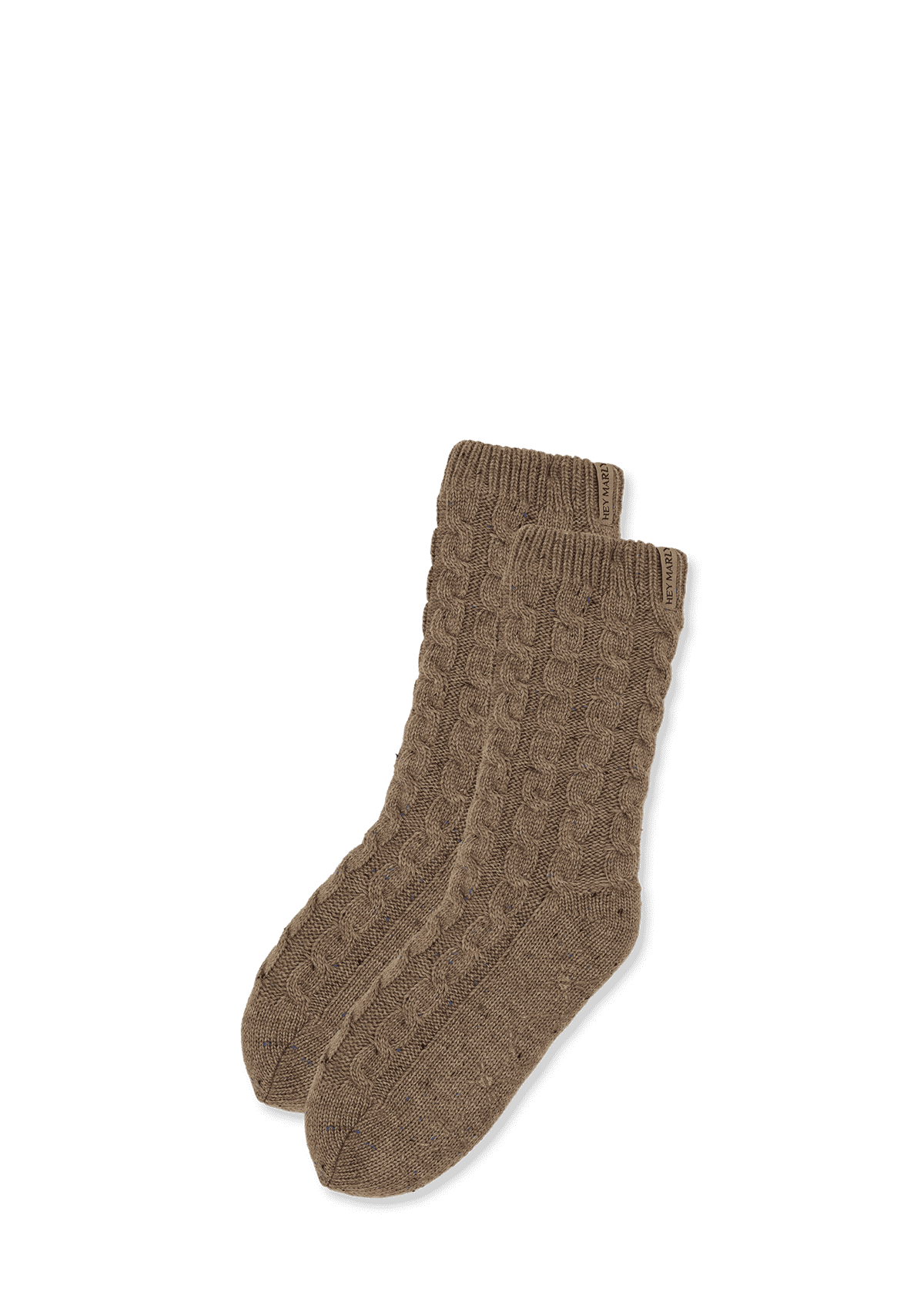 Produktabbildung auf neutralem Hintergrund des Produktes Cozy Home Socks in der Farbe Mocha