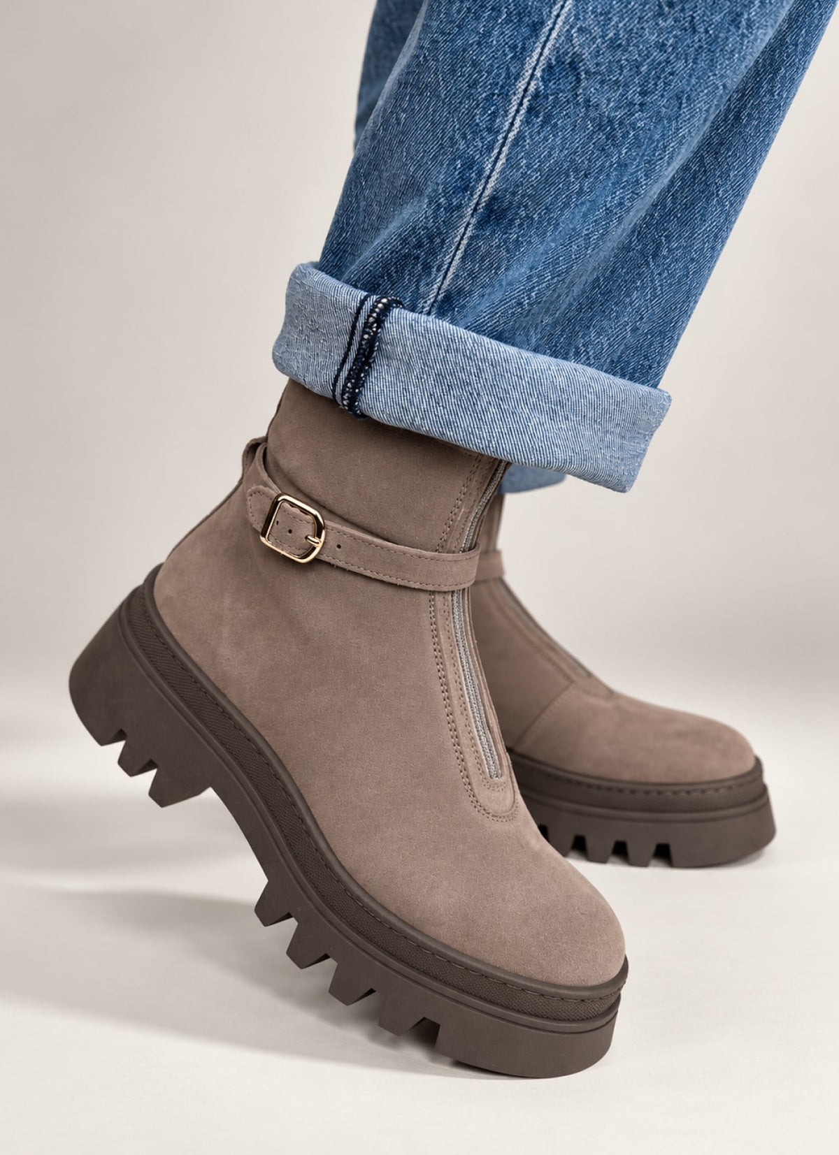 Zip Up Ankle Boot - Mocha