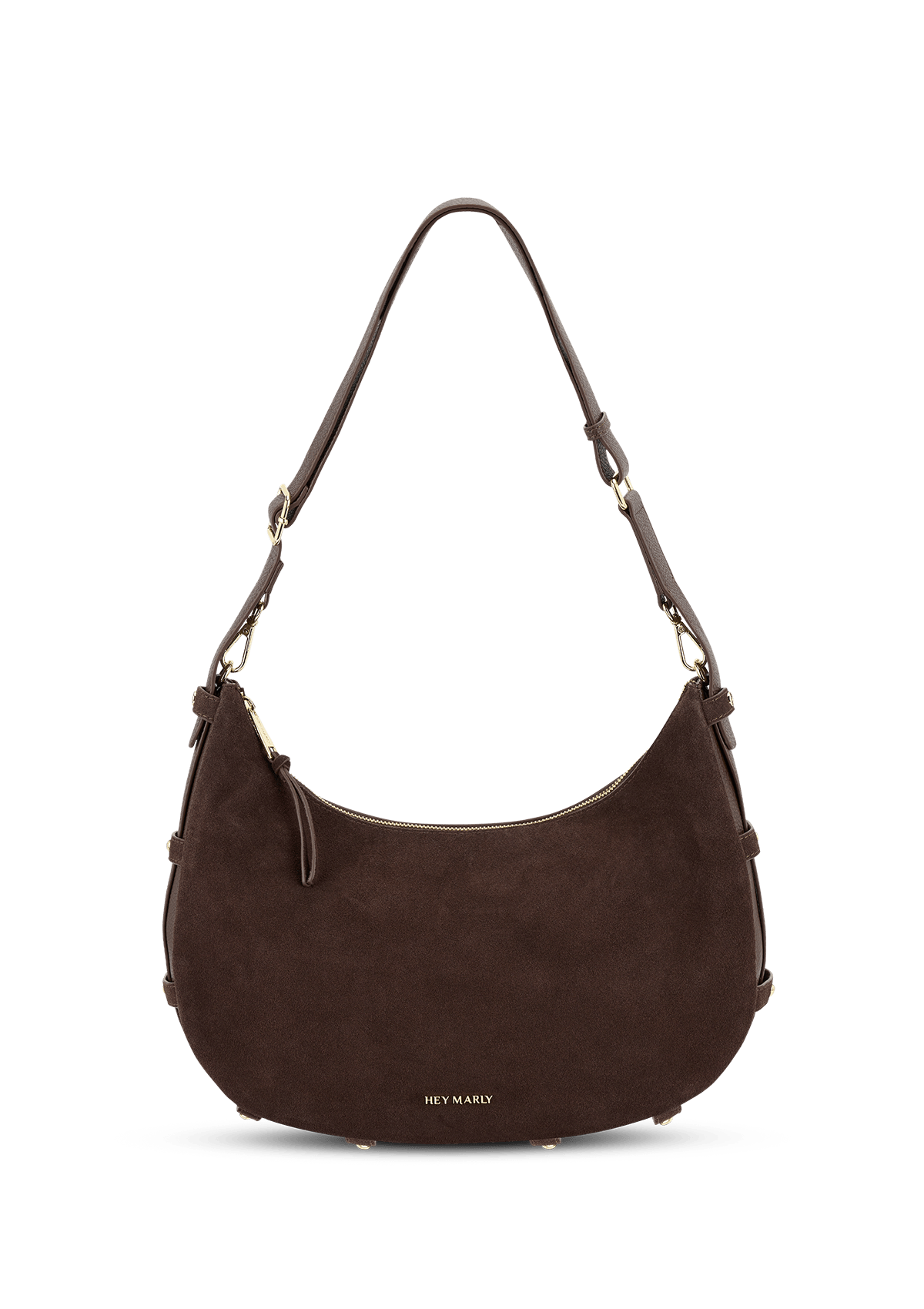 Frontalansicht auf neutralem Hintergrund des Produktes Lifetime Sister Suede M in der Farbe Coffee in der Größe M