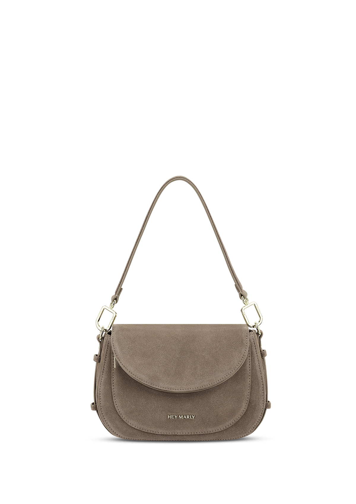 Frontalansicht auf neutralem Hintergrund des Produktes Big Sister Suede in der Farbe Mocha