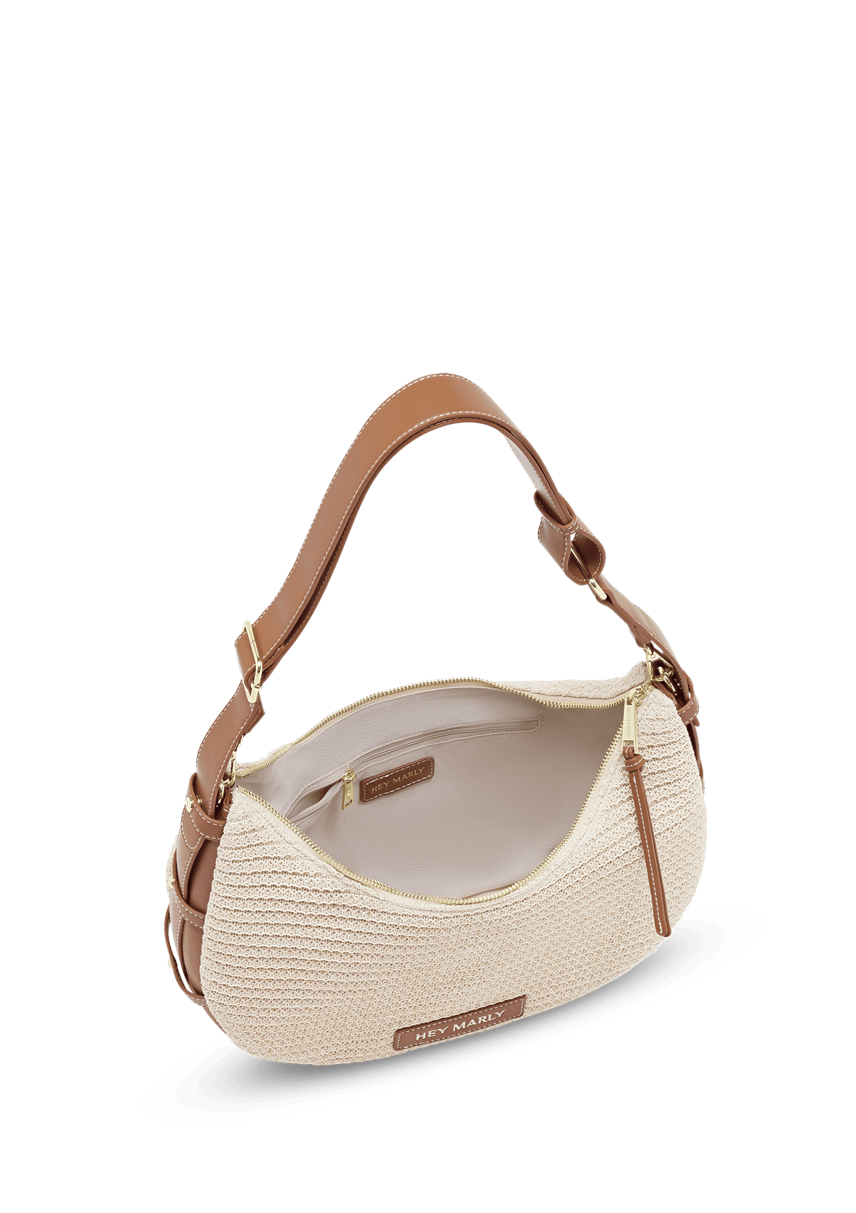 Produktabbildung auf neutralem Hintergrund des Produktes Lifetime Sister Straw M in der Farbe Crema-Cognac in der Größe M