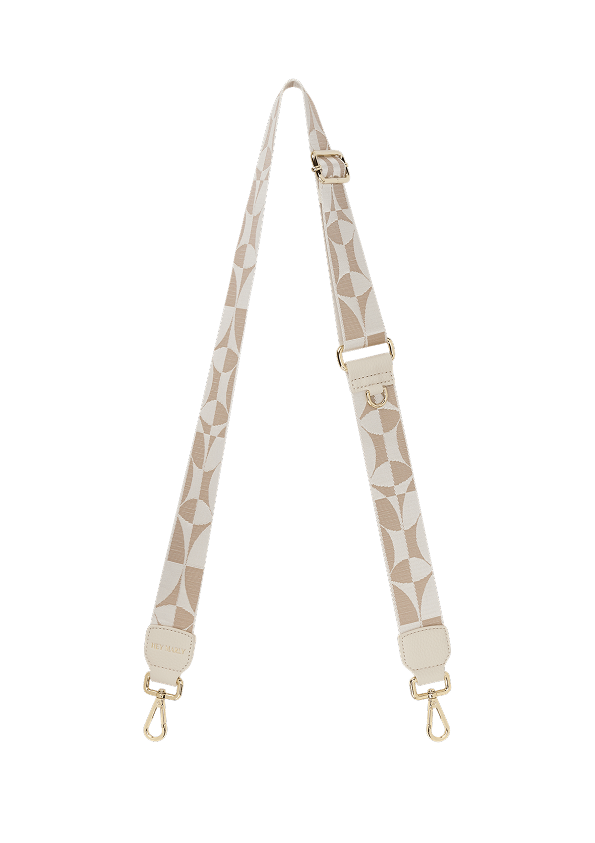Frontalansicht auf neutralem Hintergrund des Produktes Iconic Strap in der Farbe Crema-Sand