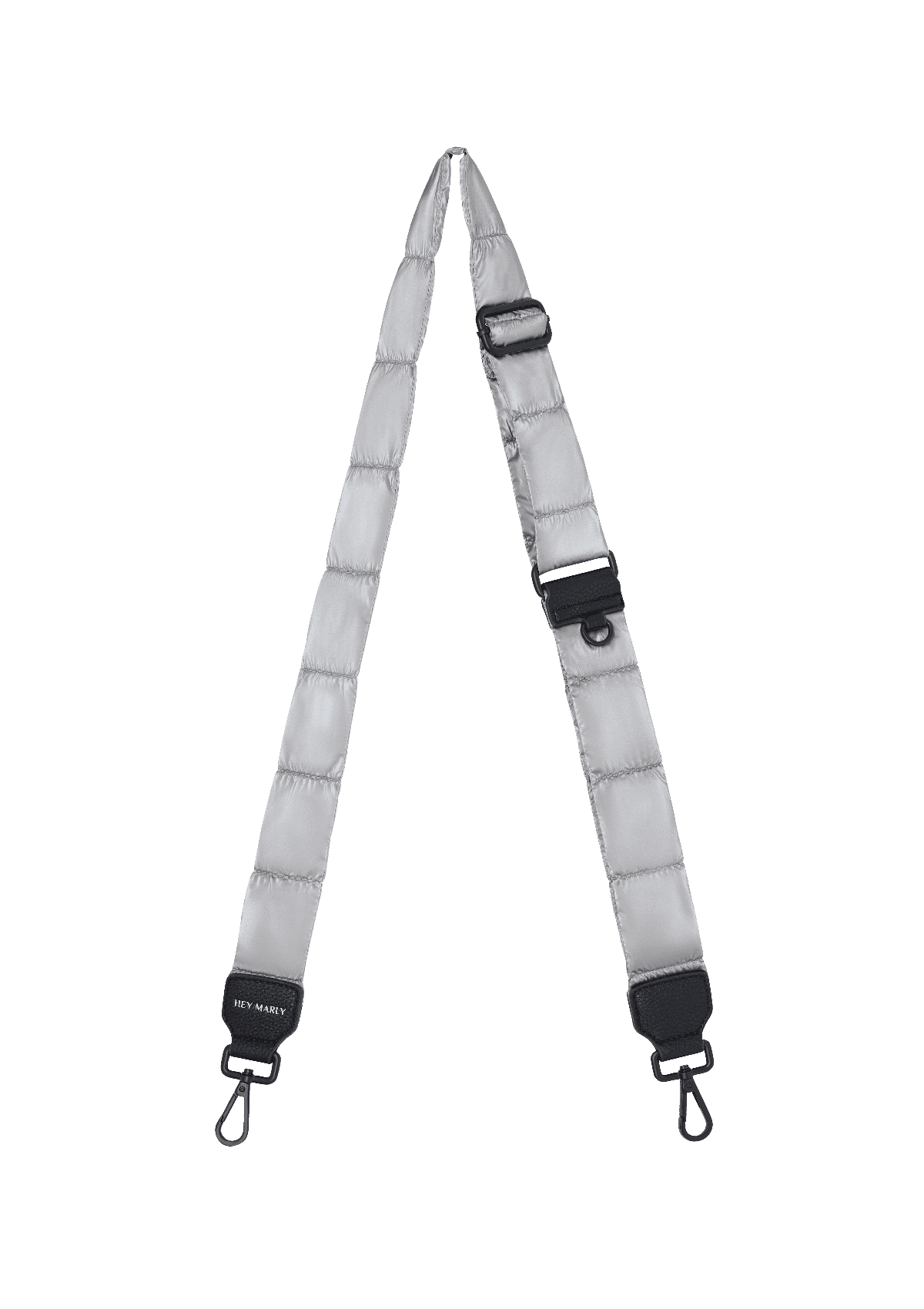 Frontalansicht auf neutralem Hintergrund des Produktes Puffy Nylon Strap Blaze in der Farbe Silver