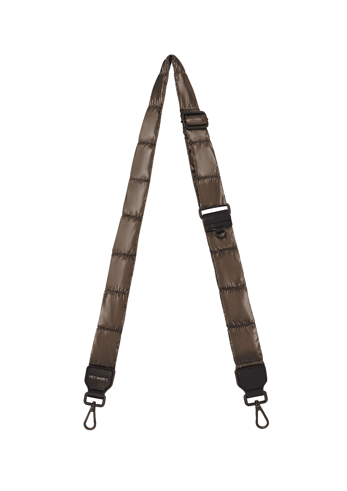 Frontalansicht auf neutralem Hintergrund des Produktes Puffy Nylon Strap Blaze in der Farbe Coffee