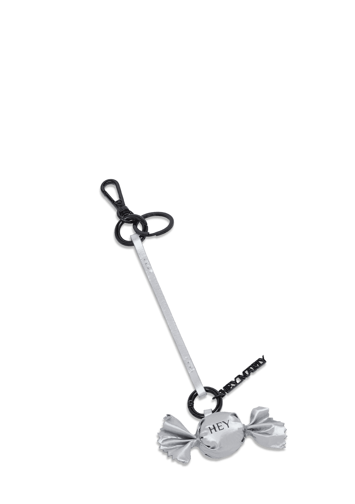 Frontalansicht auf neutralem Hintergrund des Produktes Bonbon Charm in der Farbe Silver