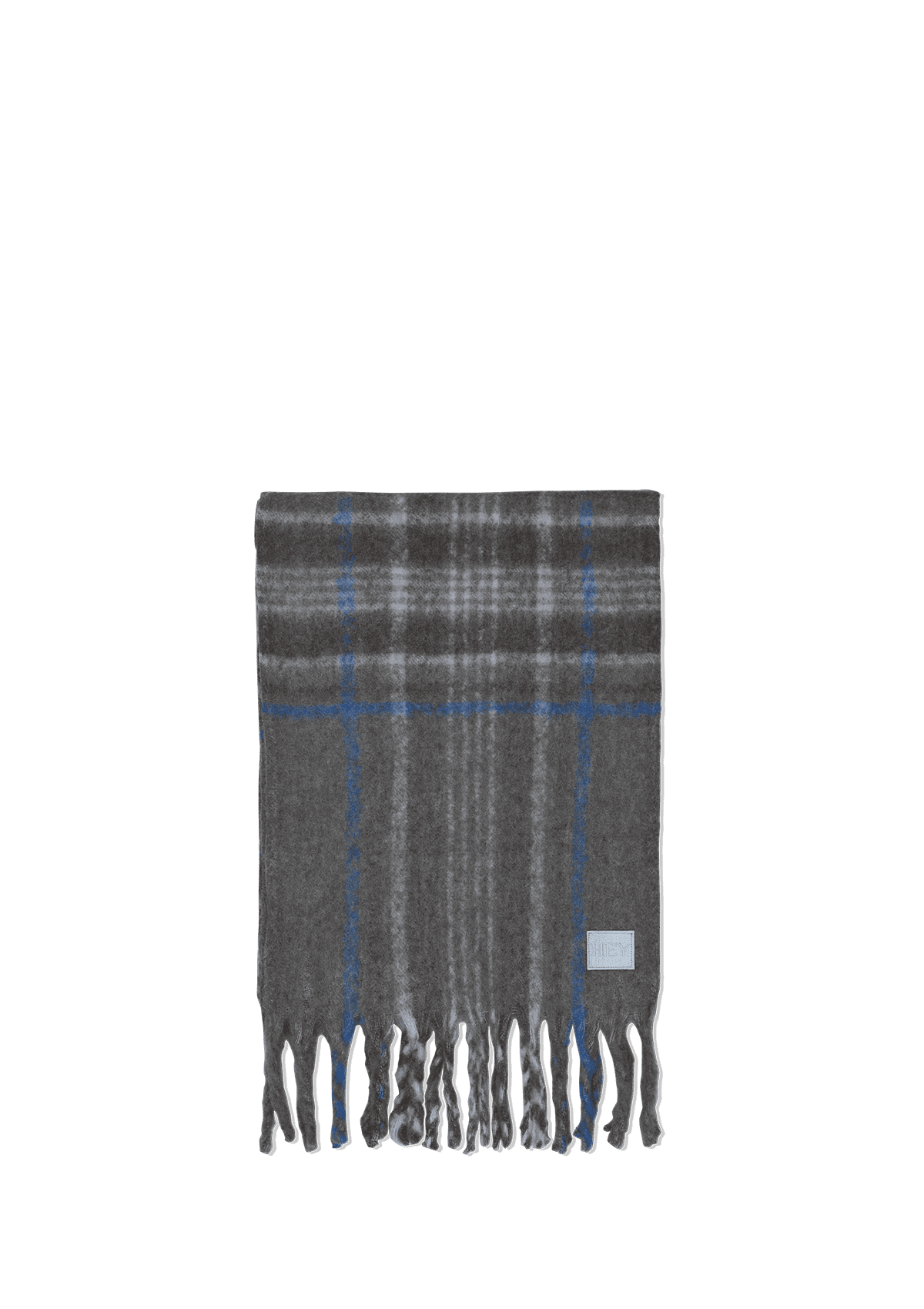 Produktabbildung auf neutralem Hintergrund des Produktes Check Scarf in der Farbe Grey
