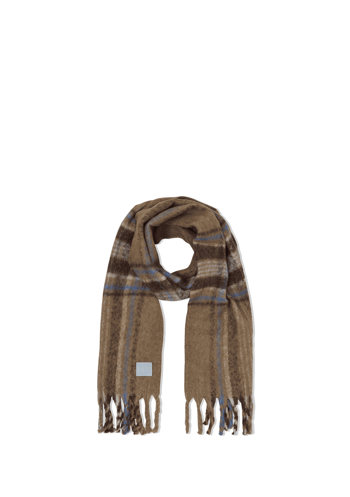 Produktabbildung auf neutralem Hintergrund des Produktes Check Scarf in der Farbe Mocha