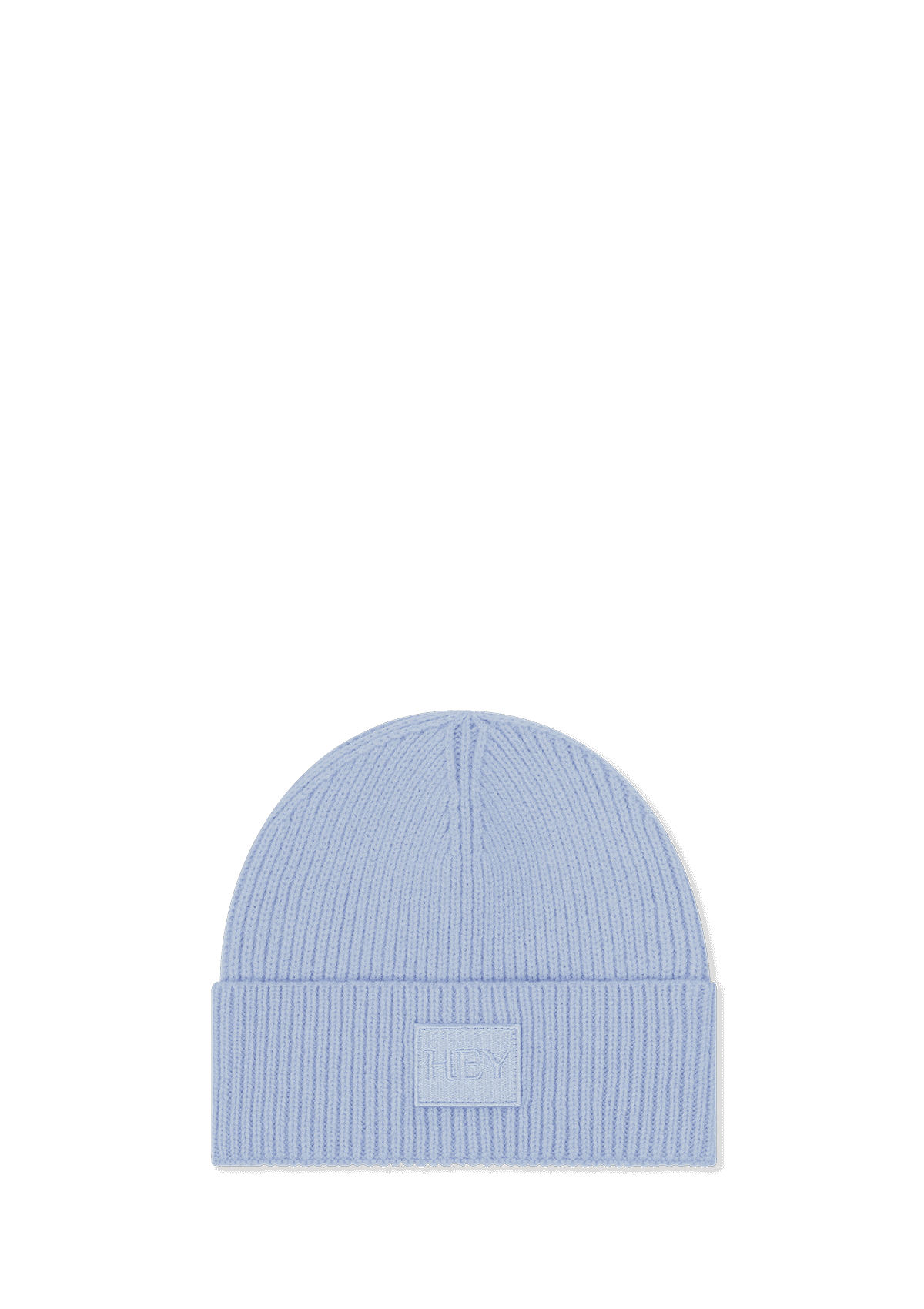 Produktabbildung auf neutralem Hintergrund des Produktes Hey Beanie in der Farbe Blue Light
