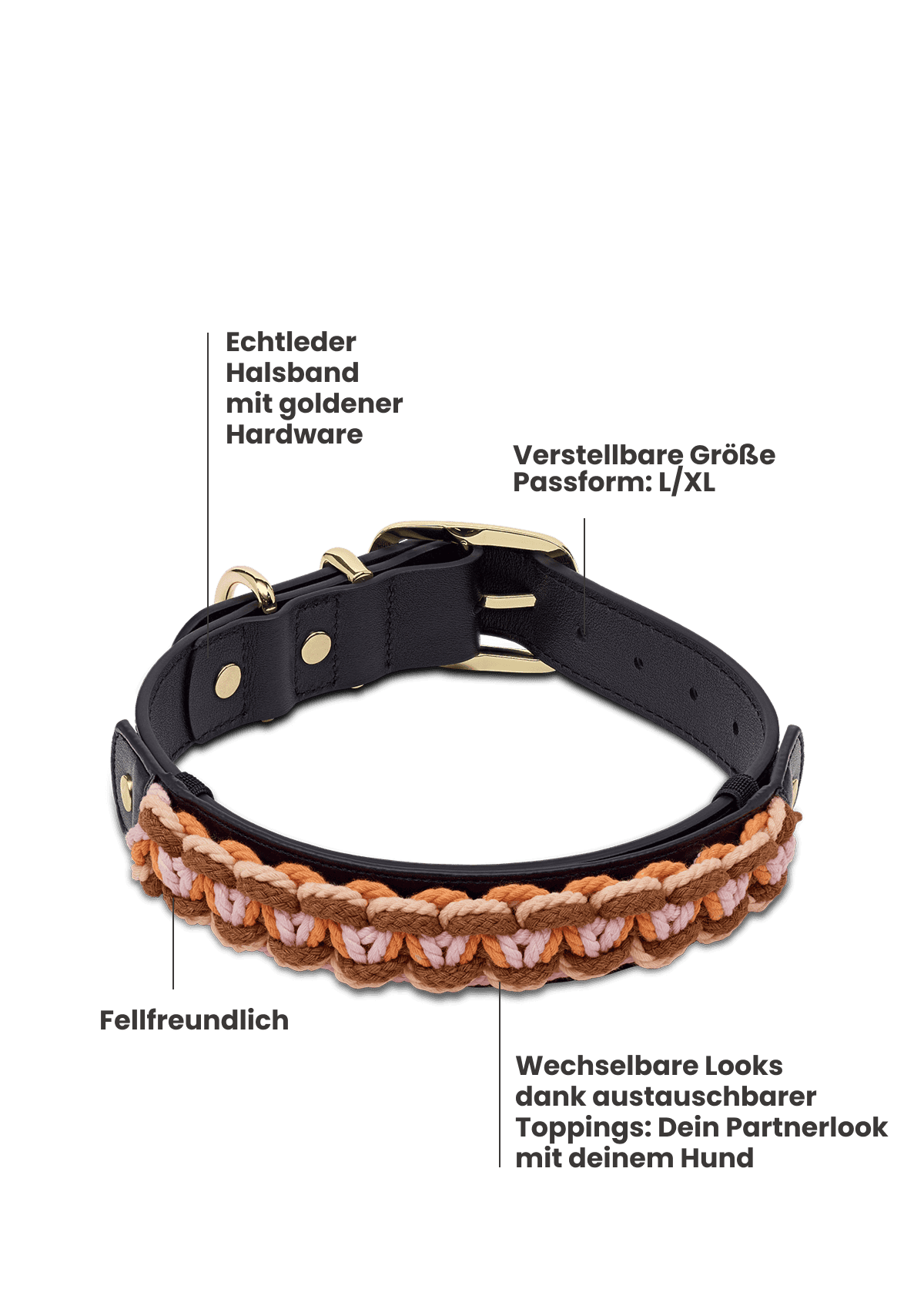 Produktabbildung auf neutralem Hintergrund des Produktes Dog Topping Nautic Vibes L in der Farbe Classic Dog Collar L in der Größe L