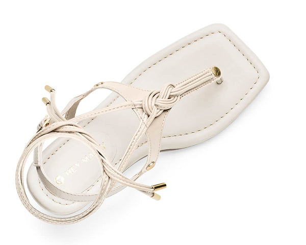 Tie Up Rope - Block Heel Mid Crema TS