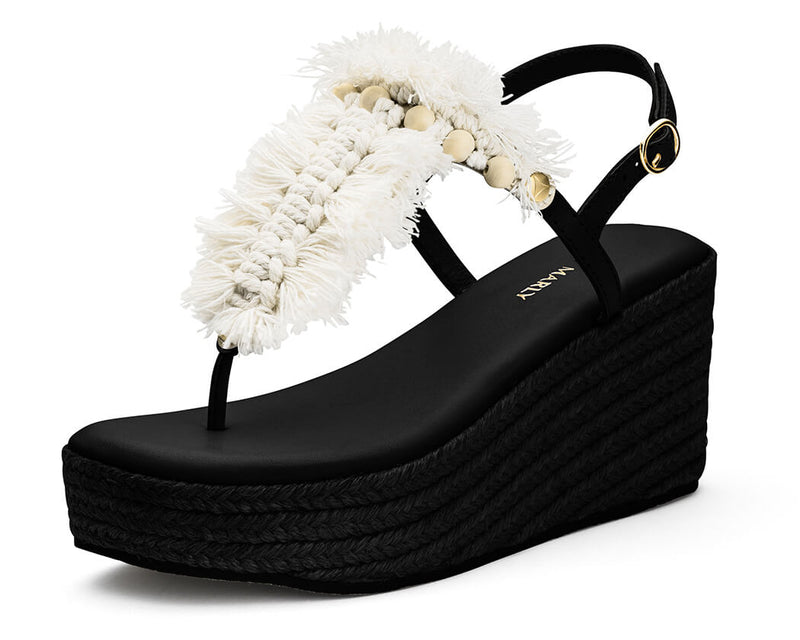 Boho Bliss - Wedge Bast High Black TS
