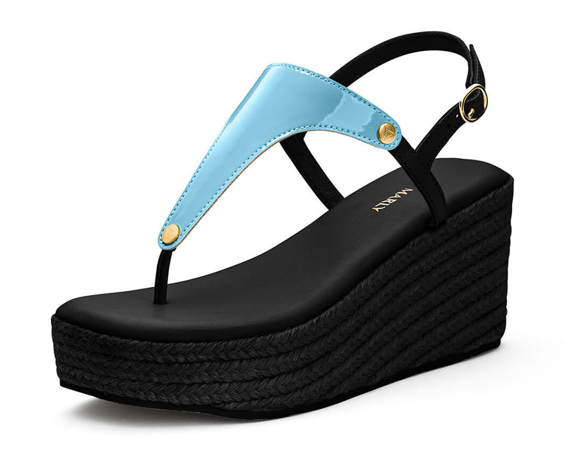 City Gloss - Wedge Bast High Black TS