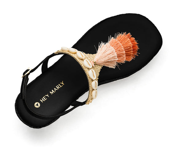 Tulum Tassle - Wedge Bast High Black TS