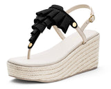 Ruffle Romance - Wedge Bast High Crema TS