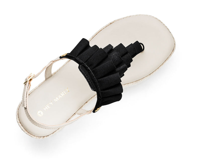 Ruffle Romance - Wedge Bast High Crema TS