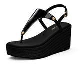 City Gloss - Wedge Bast High Black TS