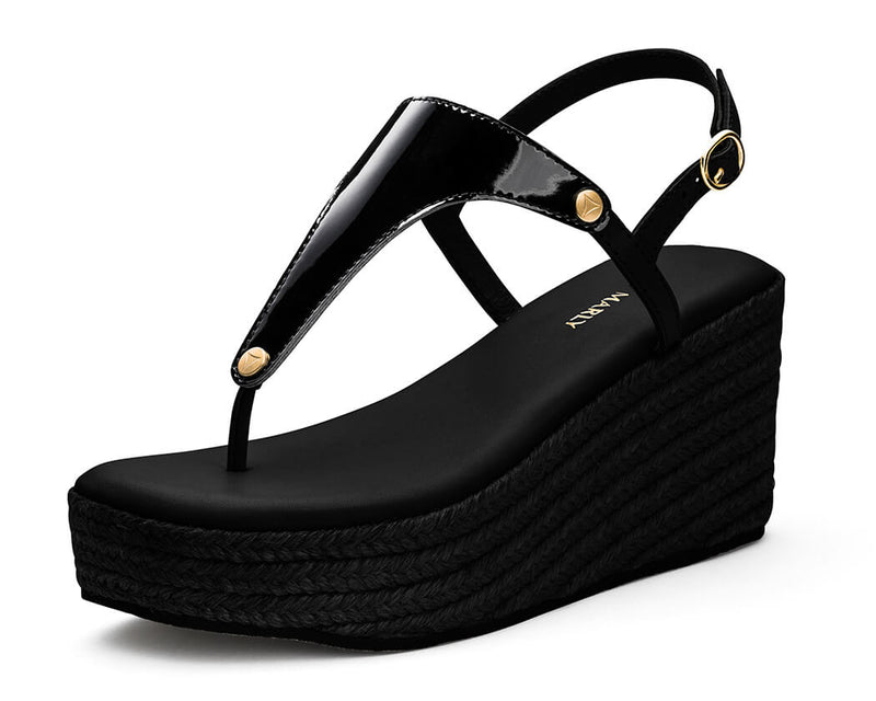 City Gloss - Wedge Bast High Black TS