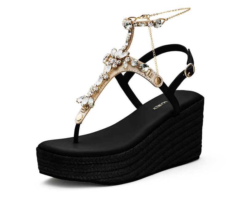 Brilliant Life Chain - Wedge Bast High Black TS