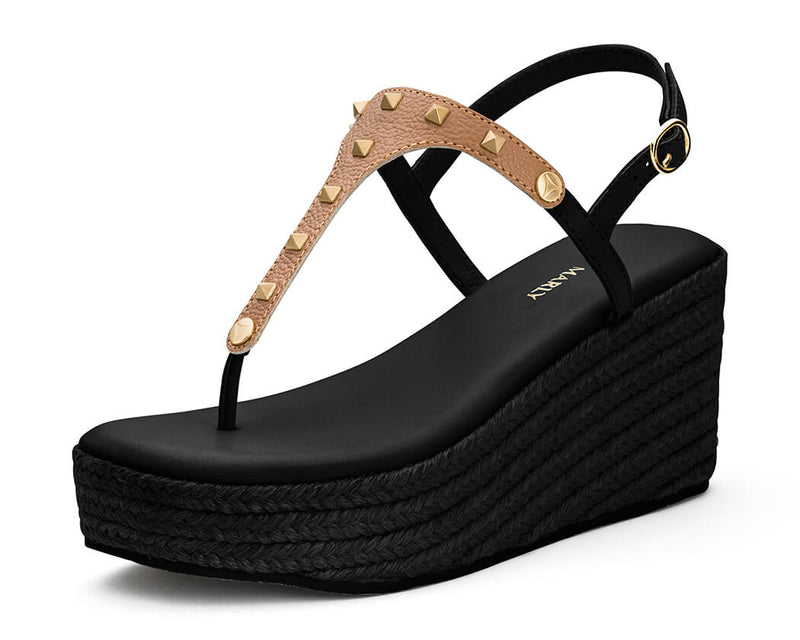 Rock Rebel - Wedge Bast High Black TS