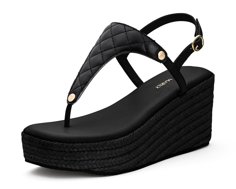 Classy Square - Wedge Bast High Black TS