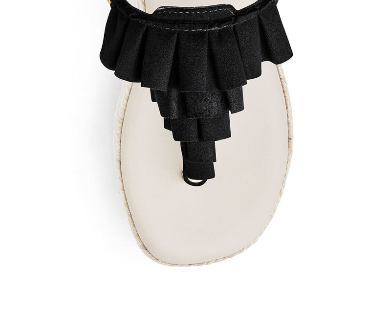 Ruffle Romance - Wedge Bast High Crema TS